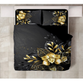 Homeilla Gold Flower 3D Dijital Baskı Hmıny-20Çif...