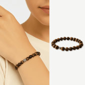 925 Ayar Gümüş Baklava Desen Bileşim Küre Kesim Kaplan Gözü Kadın Bil...