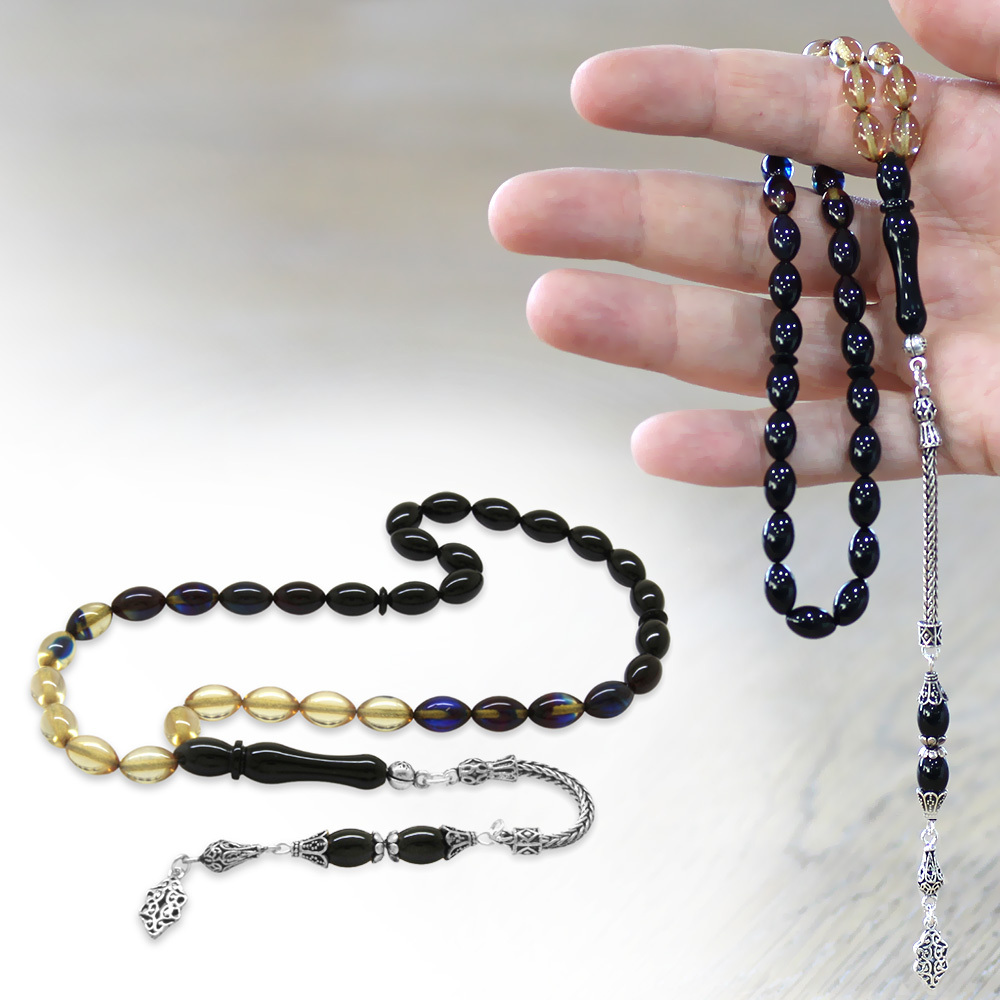 925 Ayar Gümüş Püsküllü Arpa Kesim Süzme Mavi Beyaz Ateş Ke...